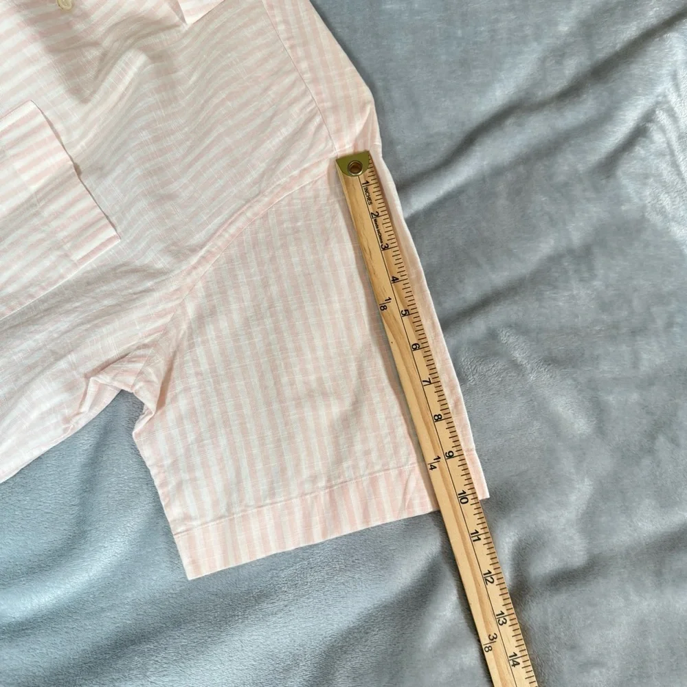 Vintage Maus & Hoffman Cotton Striped Button Shirt Mens Medium Pink 80s - Picture 11 of 11